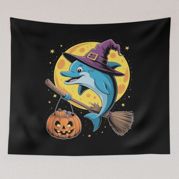 Item preview, Dolphin Witch Hat Trick or Treat Candy Bucket Halloween designed and sold by ryukaizox1.