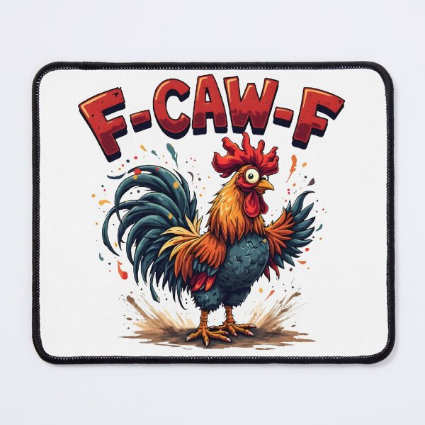 Item preview, F-CAW-F Chicken – Funny Cartoon Rooster with Color Splash and Farmyard Attitude designed and sold by SoftyDesigns.