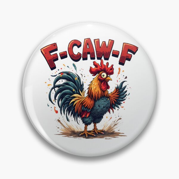 Item preview, F-CAW-F Chicken – Funny Cartoon Rooster with Color Splash and Farmyard Attitude designed and sold by SoftyDesigns.