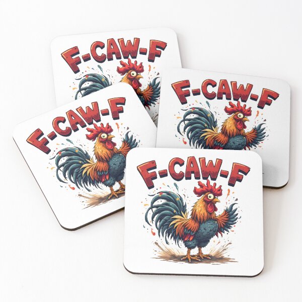 Item preview, F-CAW-F Chicken – Funny Cartoon Rooster with Color Splash and Farmyard Attitude designed and sold by SoftyDesigns.