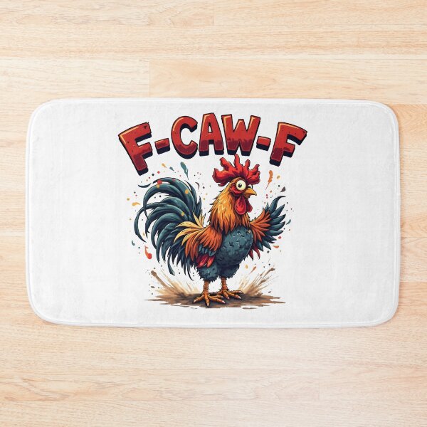 Item preview, F-CAW-F Chicken – Funny Cartoon Rooster with Color Splash and Farmyard Attitude designed and sold by SoftyDesigns.