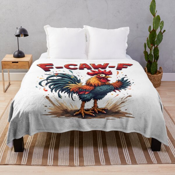 Item preview, F-CAW-F Chicken – Funny Cartoon Rooster with Color Splash and Farmyard Attitude designed and sold by SoftyDesigns.