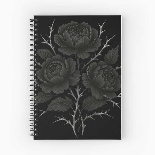 Item preview, Black Peony Trio – Gothic Botanical Art – Dark Elegant Flower Illustration designed and sold by Mouraludia.