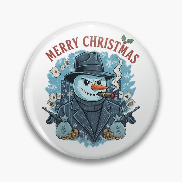 Item preview, Gangster Snowman Christmas Art – Funny Mafia Snowman Holiday Design designed and sold by TayShopMT.