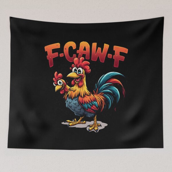 Item preview, Funny F-CAW-F Rooster – Bold Cartoon Chicken with Attitude designed and sold by SoftyDesigns.