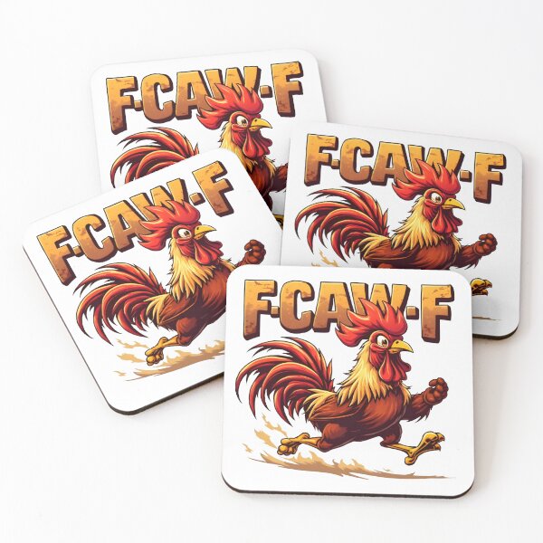 Item preview, F-CAW-F Rooster – Funny Cartoon Chicken with Bold Farmyard Energy designed and sold by SoftyDesigns.