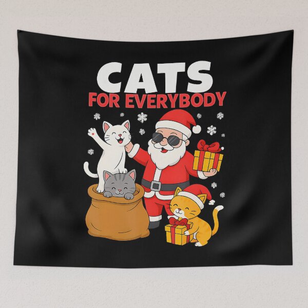Item preview, Cats For Everybody Funny Christmas Cat Xmas Santa designed and sold by TommieJune.