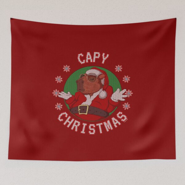 Item preview, Capy Christmas – Sassy Holiday Capybara (Ugly Sweater Style) designed and sold by LicencaPoetica.