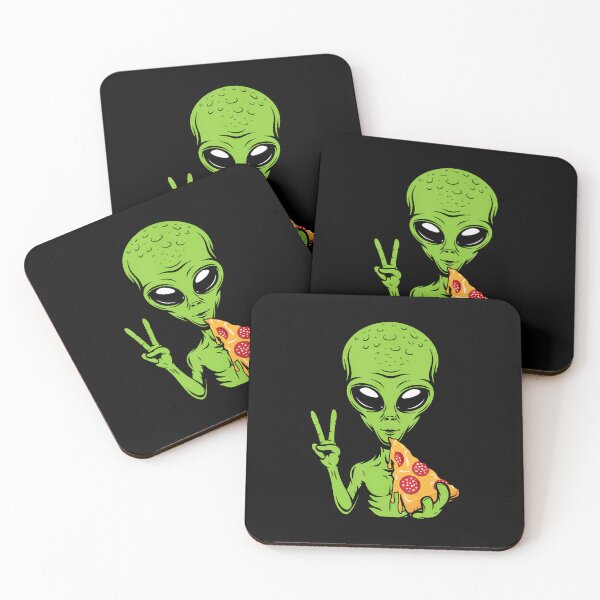Item preview, Funny Alien Head Eating Pizza Ufo Extraterrestrial designed and sold by RuthSheila.