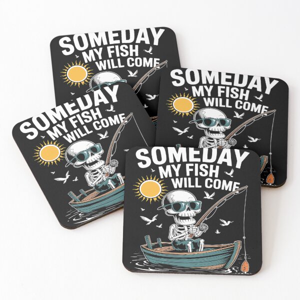 Item preview, Someday fish will come funny Fishing hobby Design Skeletton designed and sold by tkhrbika.