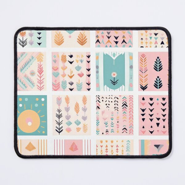 Item preview, Geometric Boho Leaf & Arrow Pattern – Pastel Minimalist Mixed Motif Design designed and sold by Inspiring Strokes.