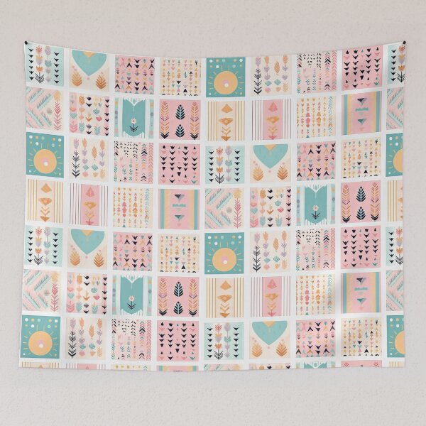 Item preview, Geometric Boho Leaf & Arrow Pattern – Pastel Minimalist Mixed Motif Design designed and sold by Inspiring Strokes.