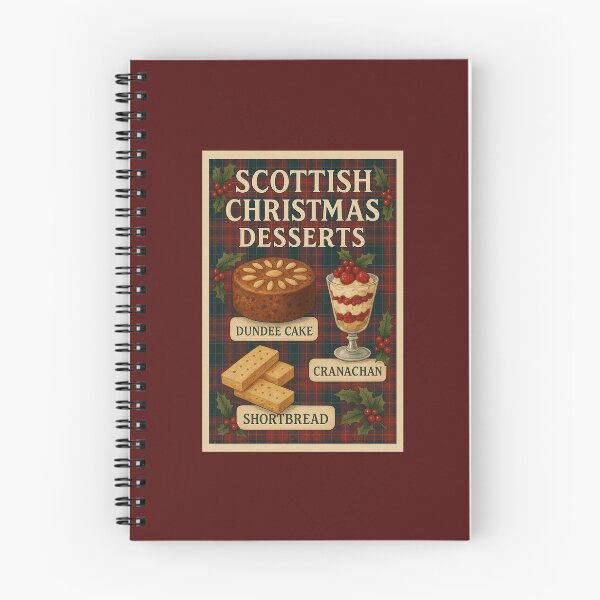 Item preview, Scottish Christmas Desserts — Vintage Tartan Holiday Poster designed and sold by Novel Works Studio.