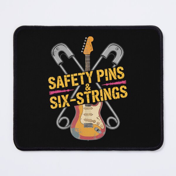 Item preview, Safety Pins Six Strings Punk Rock Music designed and sold by TashiaJerrie.