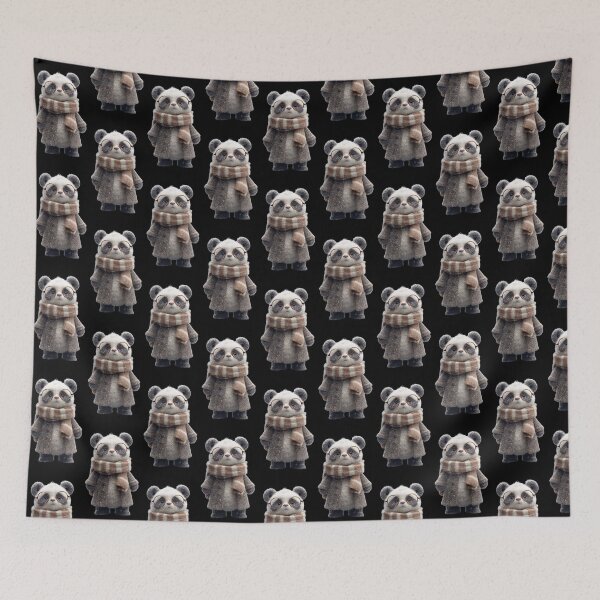 Item preview, Stylish Winter Panda in Cozy Scarf – Cute Animal Art designed and sold by Purti123.