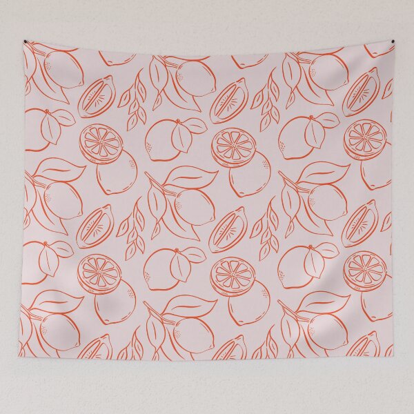 Item preview, Fresh and Minimal Hand-Drawn Lemon Line Art Pattern designed and sold by Olive Lane Creative.