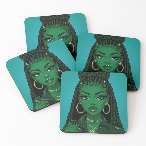 Item preview, “Emerald Melanin Queen | Green Glam Portrait | Fantasy Aesthetic Art” designed and sold by Dannygirl999.