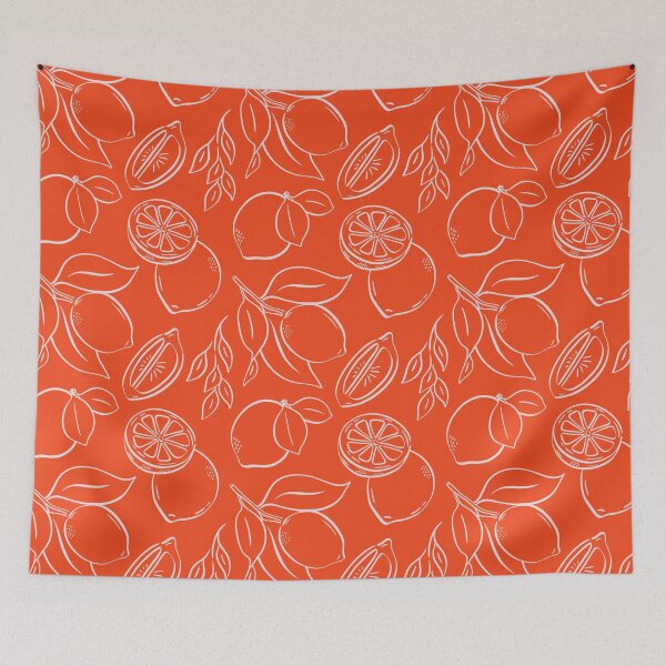 Item preview, Fresh and Minimal Hand-Drawn Lemon Line Art Pattern designed and sold by Olive Lane Creative.
