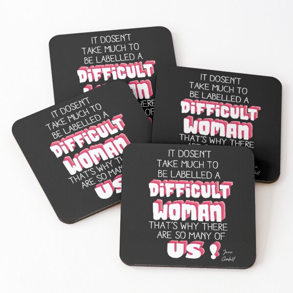 Item preview, Difficult Woman (Pink & White text) designed and sold by Swags.