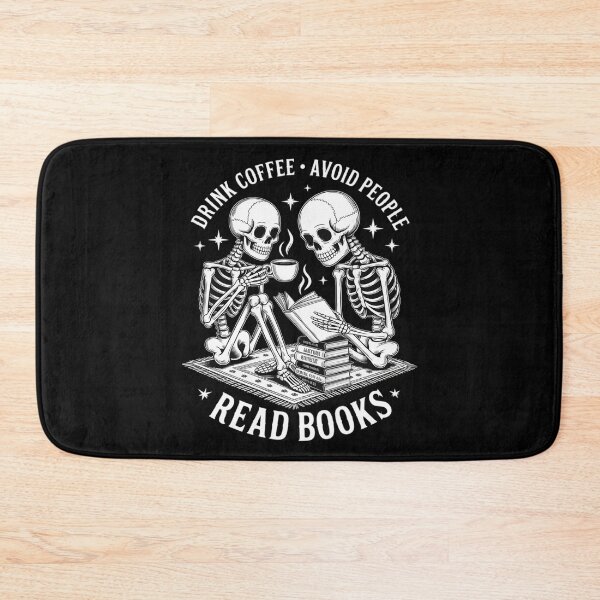 Item preview, Drink Coffee Avoid People Read Books Halloween Skeleton designed and sold by LinlinsDemons.