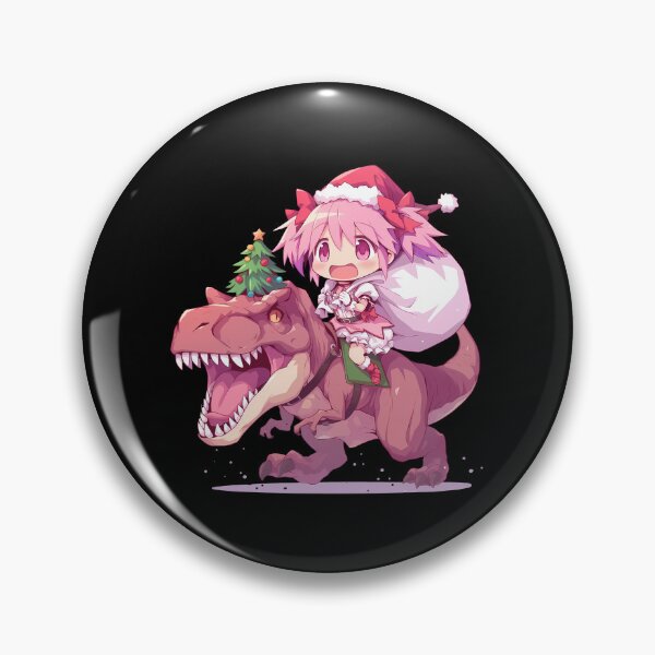 Item preview, Madoka Kaname Magia Record Christmas Chibi Kawaii T-Rex Santa Claus Anime designed and sold by CarlosBender.