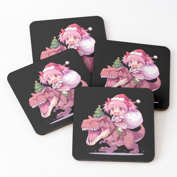 Item preview, Madoka Kaname Magia Record Christmas Chibi Kawaii T-Rex Santa Claus Anime designed and sold by CarlosBender.
