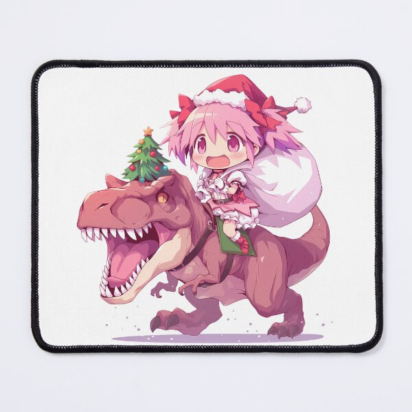 Item preview, Madoka Kaname Magia Record Christmas Chibi Kawaii T-Rex Santa Claus Anime designed and sold by CarlosBender.