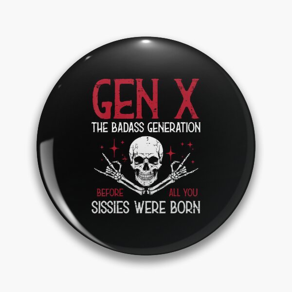 Item preview, Gen X Badass Generation Skull Rock Funny Saying Men Women designed and sold by EarlineRenee.