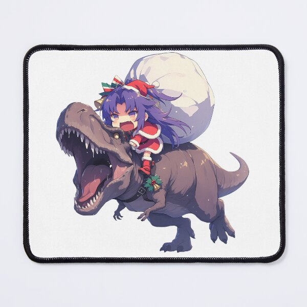 Item preview, Meiya Mitsurugi Muv Luv Alternative Christmas Dinosaur Santa Ride Chibi Kawaii Style designed and sold by CarlosBender.