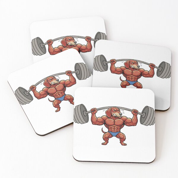 Item preview, Funny Muscular Dachshund Weightlifting Gym Workout designed and sold by srusi.
