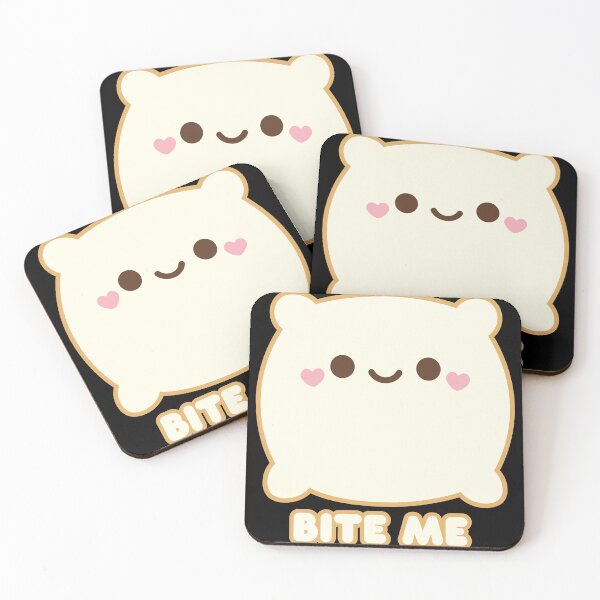 Item preview, Bite Me – Cute Marshmallow Pillow designed and sold by CLUB SODA KID DESIGNS.
