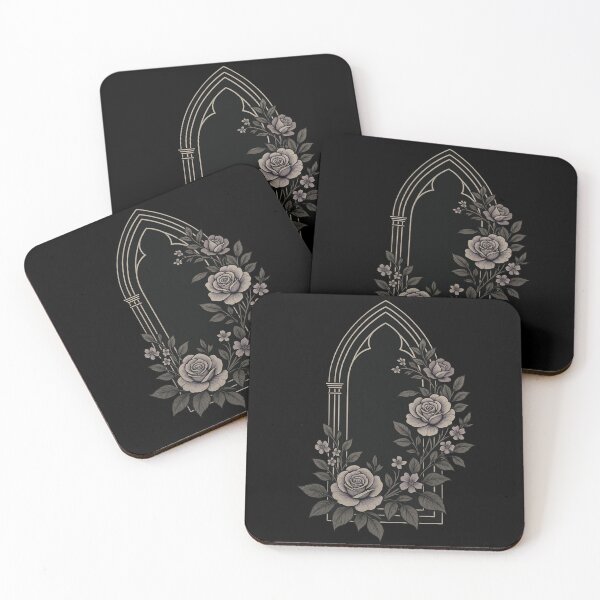 Item preview, Gothic Arch Window & Roses – Dark Floral Art – Elegant Vintage Botanical Design designed and sold by Mouraludia.