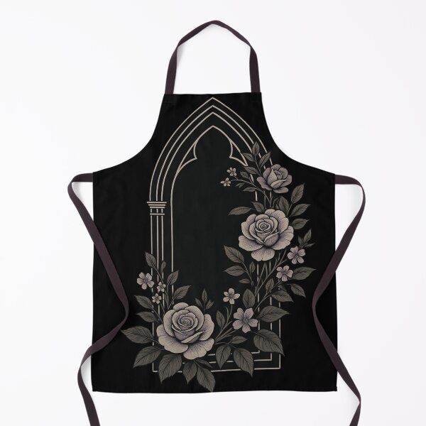 Item preview, Gothic Arch Window & Roses – Dark Floral Art – Elegant Vintage Botanical Design designed and sold by Mouraludia.
