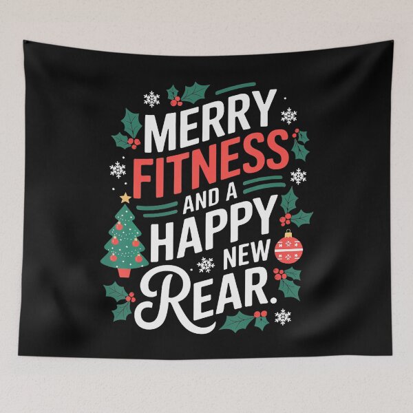 Item preview, Merry Fitness And A Happy New Rear Fitmas Christmas Workout designed and sold by DollieMichele.