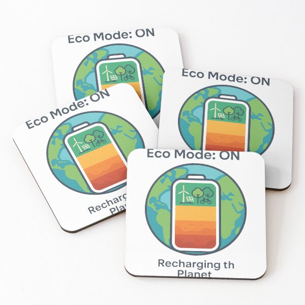 Item preview, Eco Mode ON – Earth Battery Recharging (Eco-Friendly Design) designed and sold by Serge-Design.