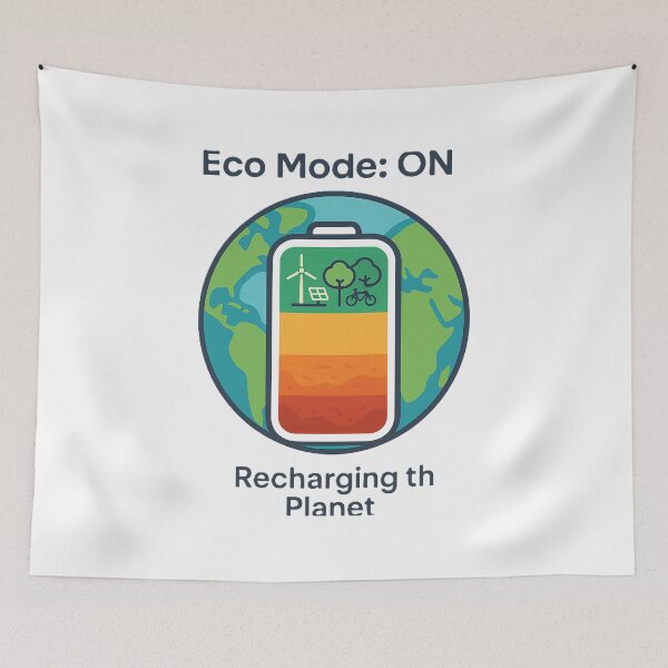 Aperçu de l'œuvre Eco Mode ON – Batterie de la Terre en Recharge (Design Écolo) créée et vendue par Serge-Design.
