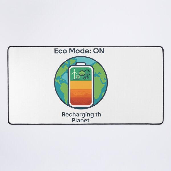 Item preview, Eco Mode ON – Earth Battery Recharging (Eco-Friendly Design) designed and sold by Serge-Design.
