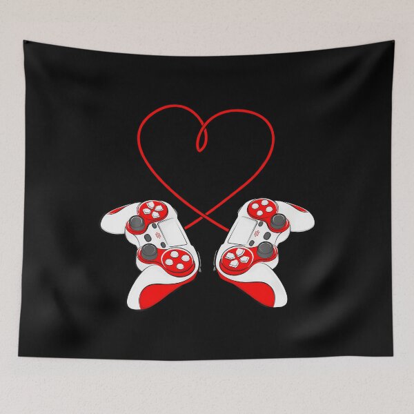Item preview, Controllers Video Games Valentines Day Gamer Boy Girl Heart designed and sold by CeliaApril.