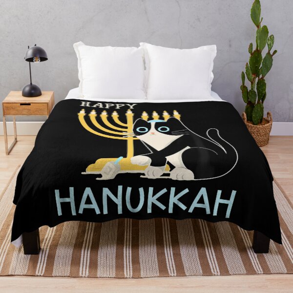 Item preview, Happy Hanukkah Cute Cat Jewish Holiday Festival Of Lights designed and sold by KristinDebra.