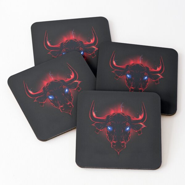 Item preview, Neon Noir Bull Market – Cyberpunk Bull Head designed and sold by GlyphSmith.