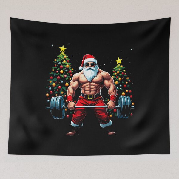 Item preview, Muscle Santa Weightlifter Christmas Powerlifting Xmas Gym designed and sold by EarlineRenee.