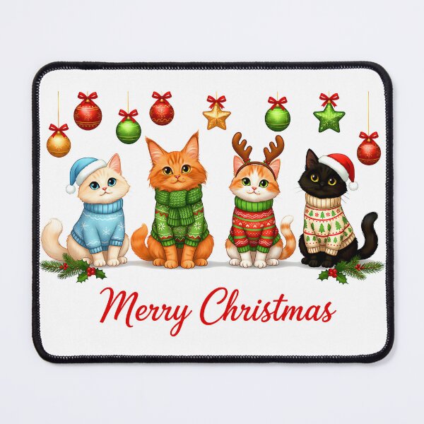 Item preview, Cute Christmas Cats in Holiday Sweaters – Festive Cozy Cat designed and sold by LALA-MIRA.