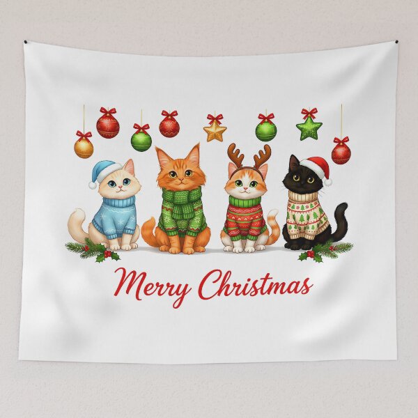 Item preview, Cute Christmas Cats in Holiday Sweaters – Festive Cozy Cat  designed and sold by LALA-MIRA.