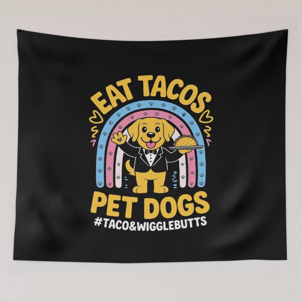 Item preview, Eat Tacos Pet Dogs Rainbow Dog Waiter with Taco Tray designed and sold by FndPardaL.