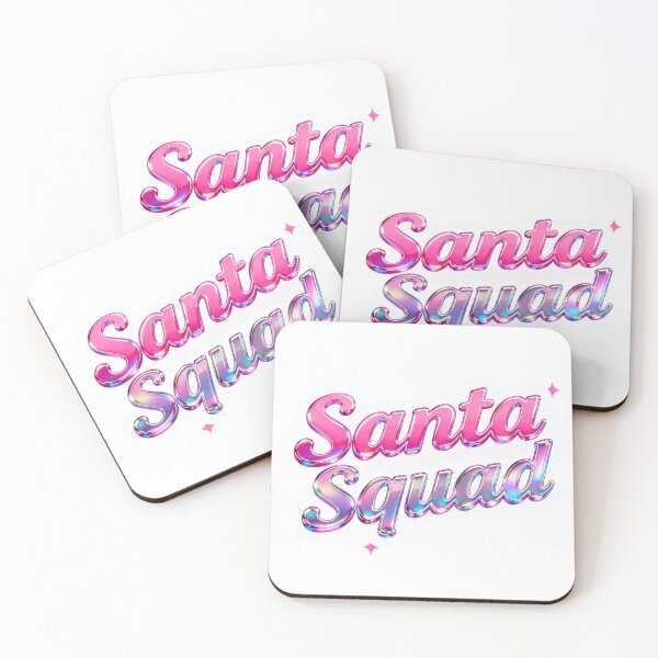 Item preview, Santa Squad | Y2K Retro Pink Chrome Holographic Christmas | Holiday Group T-Shirt Sublimation Design designed and sold by Cherrydora.