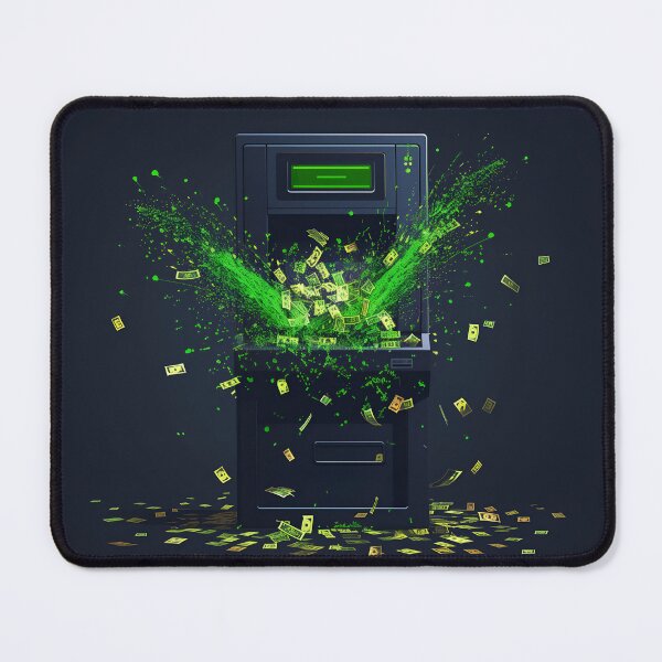 Item preview, Noir Fintech Cash Explosion – Neon ATM Money Machine designed and sold by GlyphSmith.