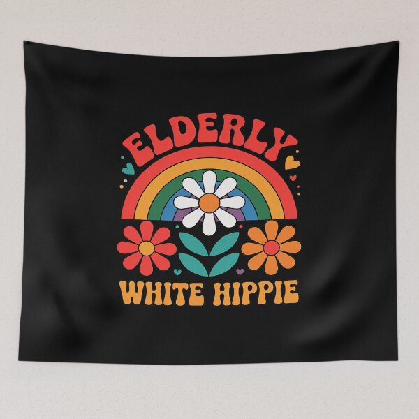 Item preview, Elderly White Hippie Trending Saying Flower Rainbow designed and sold by Rotasiin.