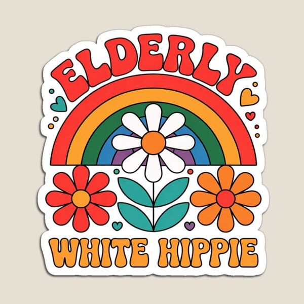 Item preview, Elderly White Hippie Trending Saying Flower Rainbow designed and sold by Rotasiin.