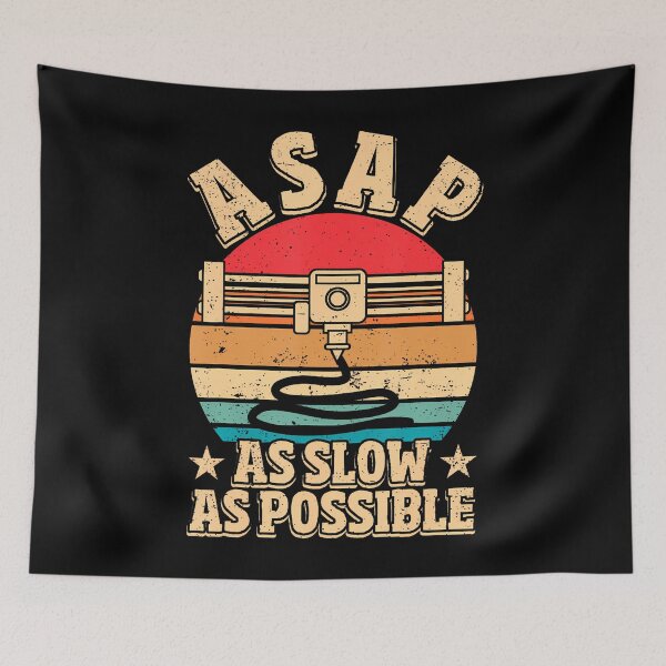 Item preview, Asap As Slow As Possible Retro 3D Printing designed and sold by RosaliaAmber.