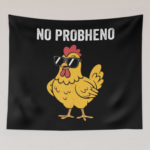 Item preview, No Probheno Chicken Pun Funny Chicken Wearing Sunglasses designed and sold by MargieLauren.